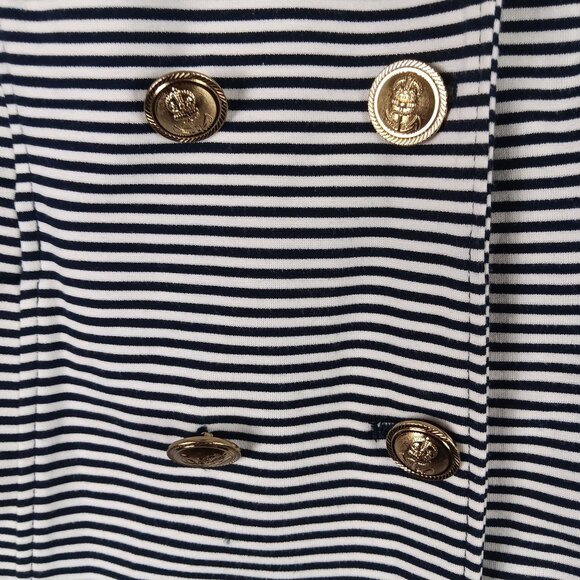 Cabi Striped Nautical Blazer Womens S Navy White Preppy Coastal Double Breasted - Picture 4 of 10